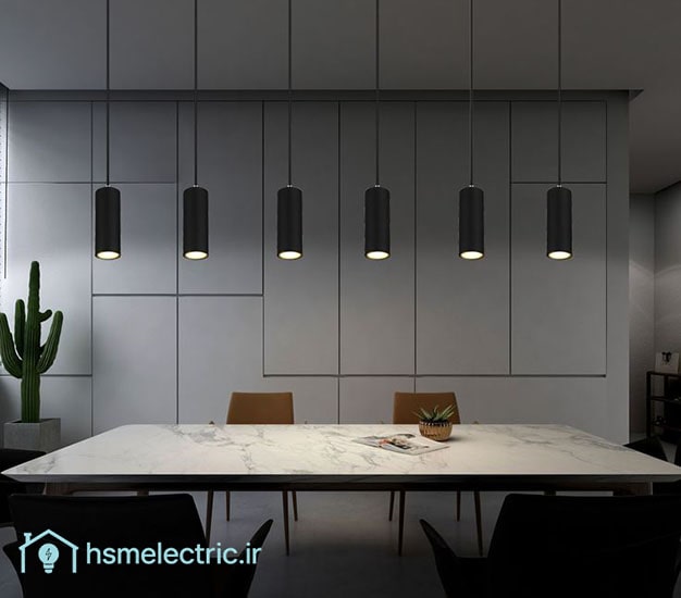 تصویر چراغ مگنتی آویز در دکوراسیون آشپزخانه