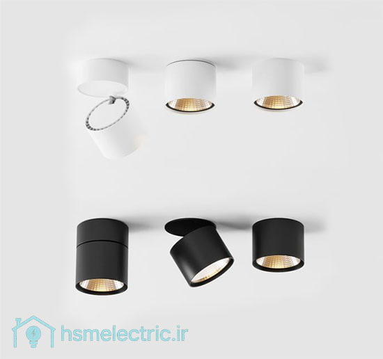 تصویر چراغ استوانه‌ای چرخشی متحرک فکی